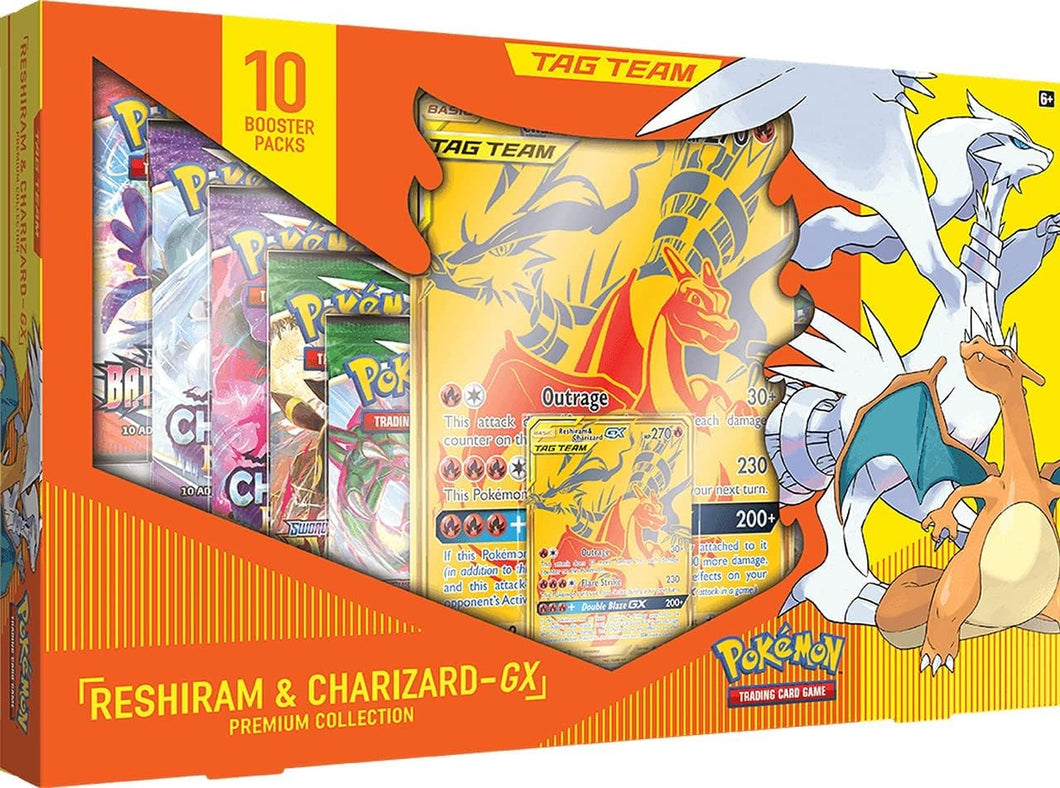 2021 Pokemon Reshiram and Charizard Tag Team GX Premium Collection Box x1