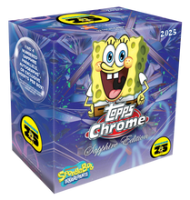 Load image into Gallery viewer, [1 PACK] 2025 TOPPS CHROME SAPPHIRE 25TH ANNIVERSARY SPONGE BOB HOBBY PACK x1
