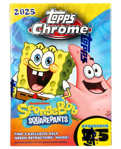 2025 TOPPS CHROME SPONGE BOB 25TH ANNIVERSARY BLASTER BOX x1
