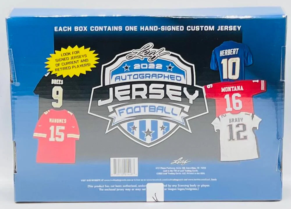 2022 LEAF FOOTBALL AUTOGRAPHED JERSEY Hobby Box x1 (Personal Break)