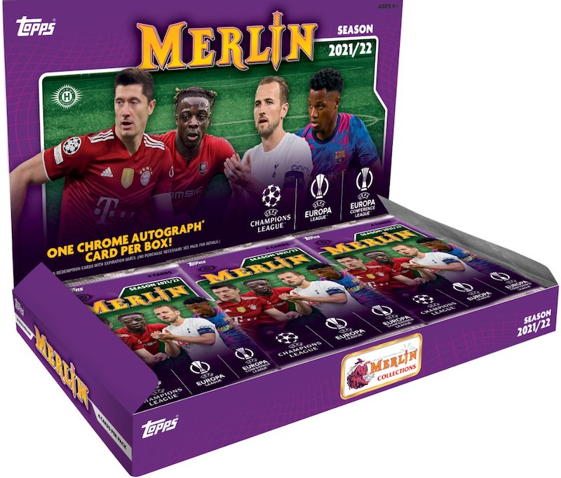 2021-22 TOPPS CHROME MERLIN UEFA CHAMPIONS LEAGUE HOBBY BOX x1