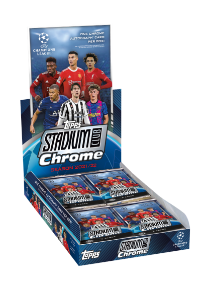 TOPPS CHROME 2021-22 STADIUMS CLUB UEFA CHAMPIONS LEAGUE HOBBY BOX x1