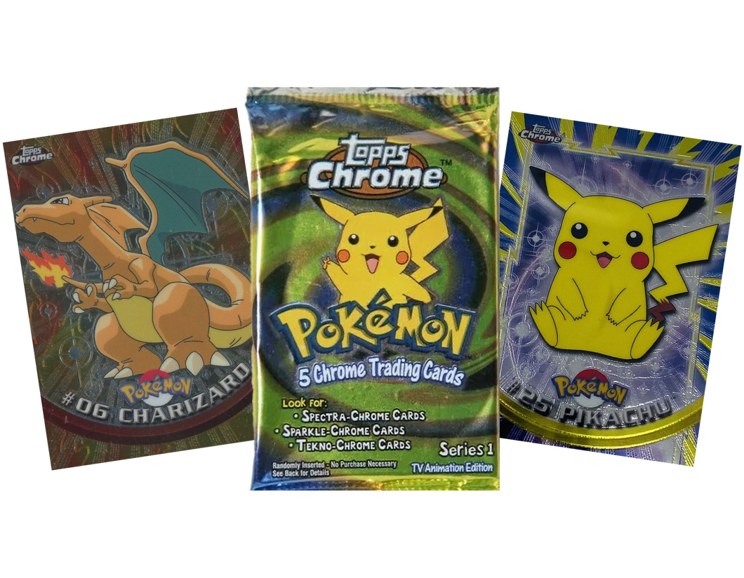VINTAGE POKEMON TOPPS CHROME SERIES 1 Booster Pack x1 DJDEEMO.COM VINTAGE POKEMON TOPPS CHROME SERIES 1 Booster Pack x1 DJDEEMO.COM